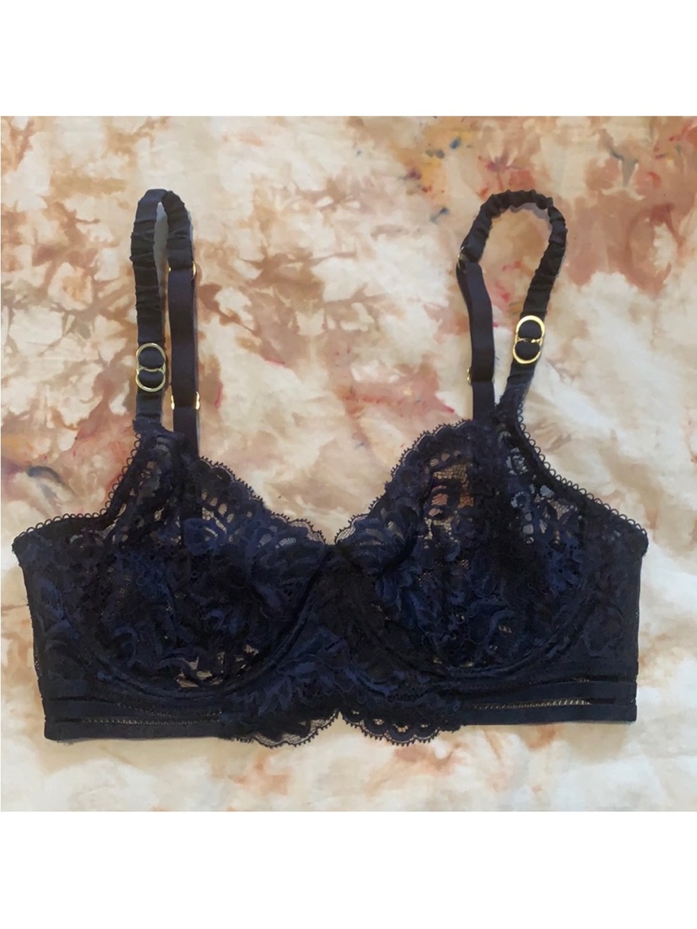 Stella McCartney Navy Lace Underwire Bra